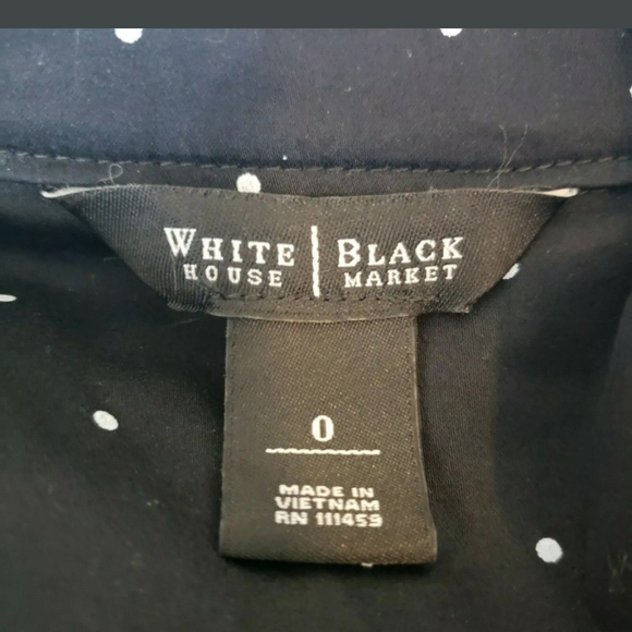 WHBM Black And White Polka Dot Shirt Dress Size 0 - Picture 6 of 6